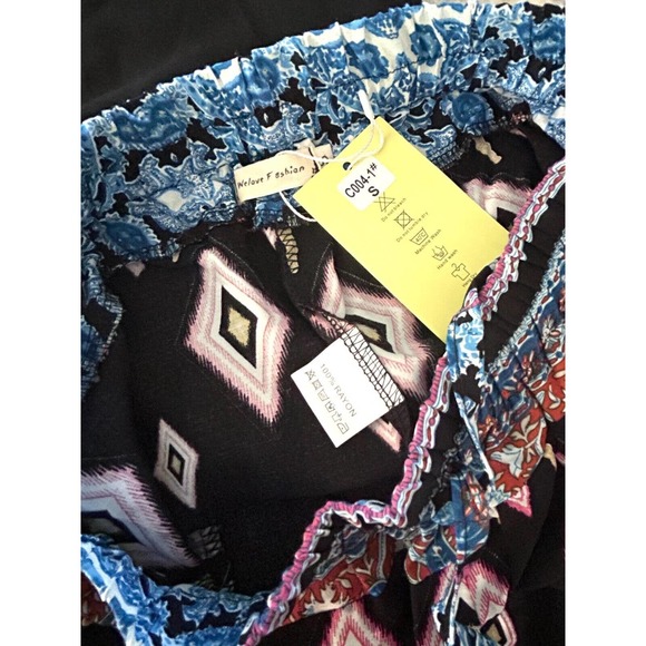 We Love Fashion Palazzo Pants Women's S Wide Leg High Waist Boho Hippie - Picture 8 of 14